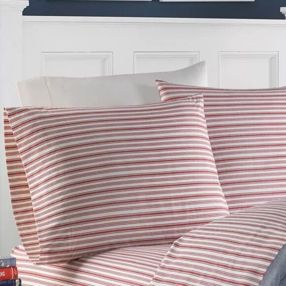Nautica Coleridge Stripe Full Sheet Set Cotton Percale New $135 MSRP - Picture 2 of 2